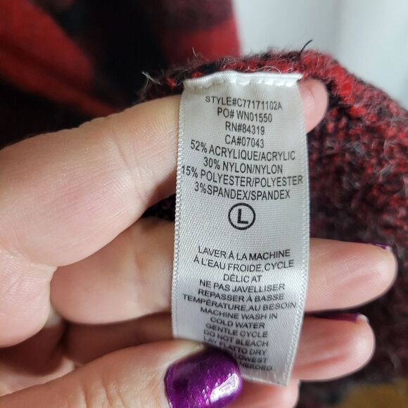 Cyrus Plaid Red and Black Long Duster Cardigan - Picture 10 of 12